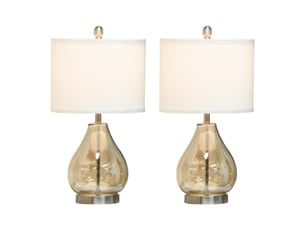 Lot de 2 lampes à poser 30x30x56 cm, douille e27 40 w, métal, bicolore
