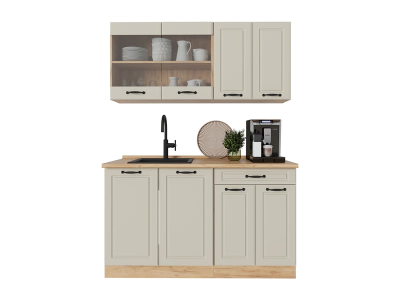 Vicco cuisine, sable campagnechêne doré, 140cm sans plan de travail - Conforama E