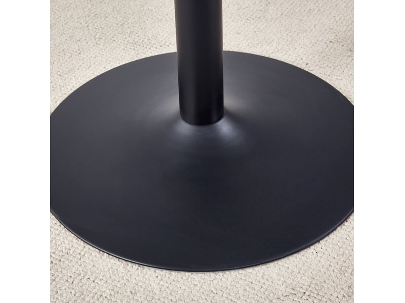  Table haute ronde 85 cm – noir et transparent – plateau en verre trempé et piètement métal stable  - Conforama D
