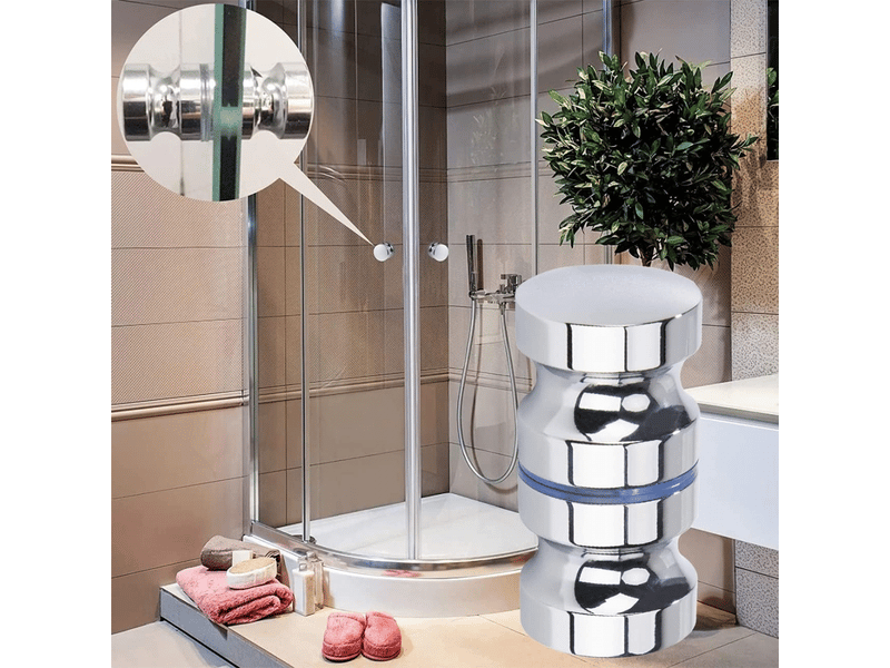  Poignées pour porte de douche (paquet de 2) - 30 mm - acier inoxydable massif - adaptées pour la salle de bain et la cuisine  - Conforama C
