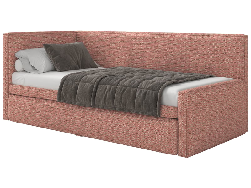 Selsey nesmi - lit rembourré - 90x200 cm - tissu tressé rose Nesmi - Conforama D