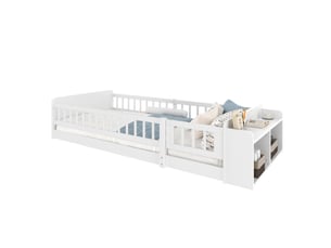 Lit avec rangement 90x200 cm coloris blanc