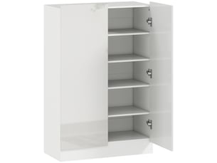 Meuble à chaussures blanc bois 5 niveaux pour 20 paires avec étagères réglables pour entrée et couloir