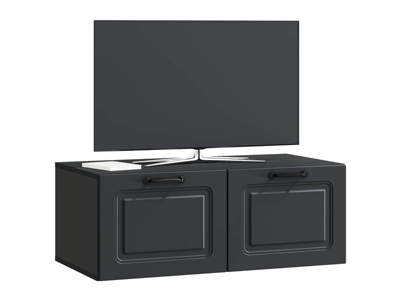 Meuble tv - banc tv - meuble de rangement mural noir 78,5 x 41 x 30 cm bois d'ingénierie - Conforama C