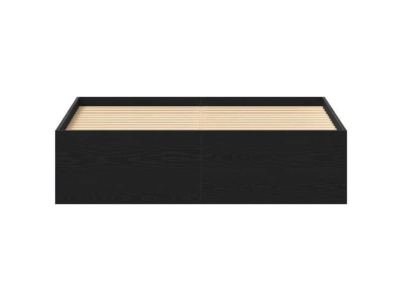  Lit double- lit adulte -  cadre de lit sans matelas en chêne noir 135 x 190 cm bois d'ingénierie  - Conforama D