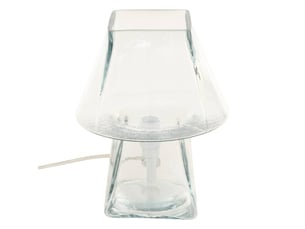 Lampe champignon elita h.26cm en verre transparent