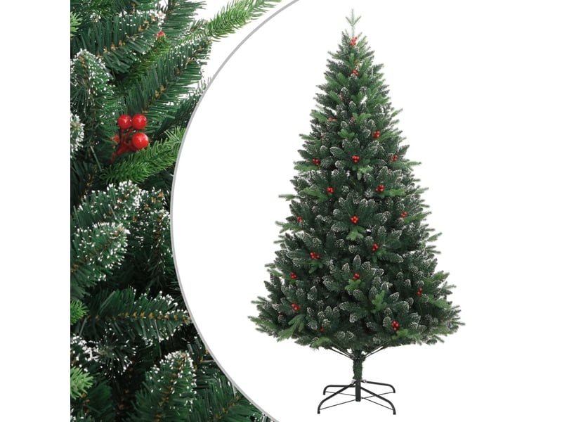  Sapin de noël artificiel, arbre de noël à charnières avec baies rouges 240 cm  - Conforama B