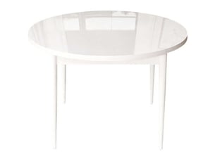Table de repas ronde avec pieds métal tor blanc