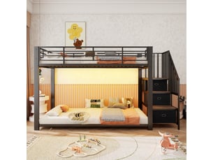 Lit superposé 90x200 cm <strong></strong>  <strong>OMNIGLINT TRADING LTD</strong> coloris noir