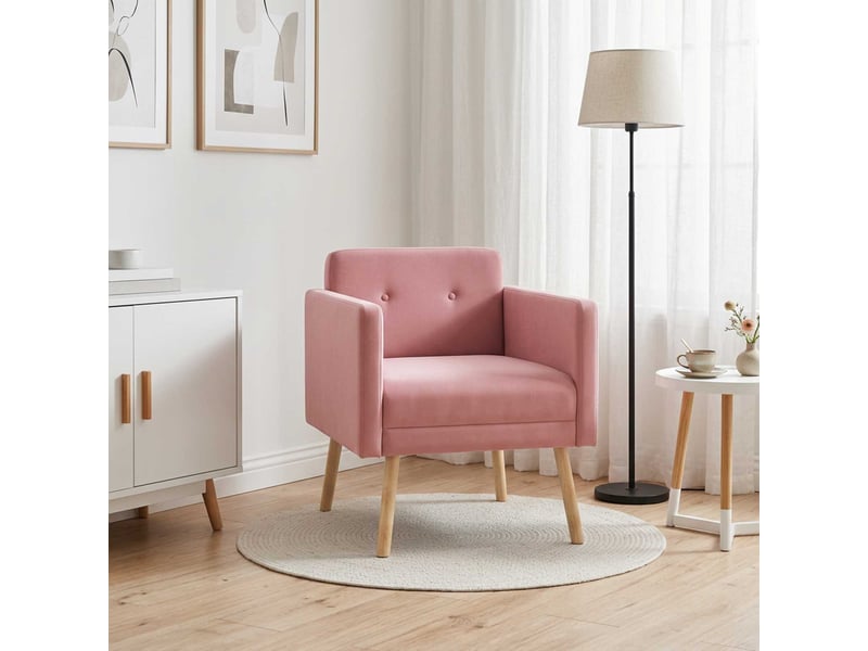  Vidaxl fauteuil d'appoint rose velours  - Conforama B