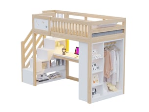 Lit mezzanine 90x200 cm KOVIEA coloris bicolore