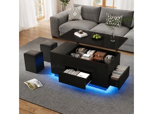 Table basse rectangulaire coloris noir <strong></strong> <strong></strong> - 50 cmx100 cm