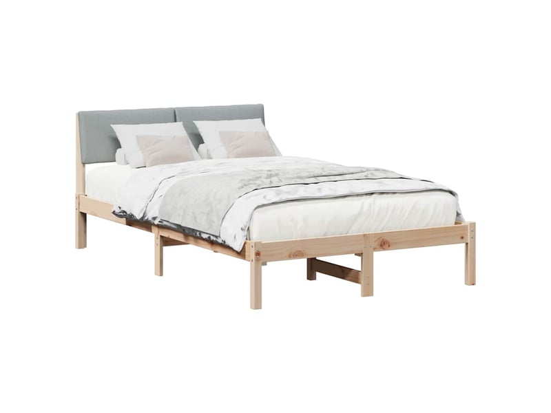 Lit double- lit adulte -  cadre de lit avec tête de lit marron et gris clair 120 x 190 cm  - Conforama B