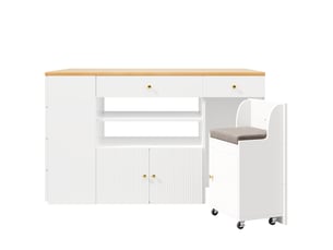 Buffet 1 porte(s) 6 tiroir(s) <strong></strong> <strong></strong> - 140 cm coloris blanc