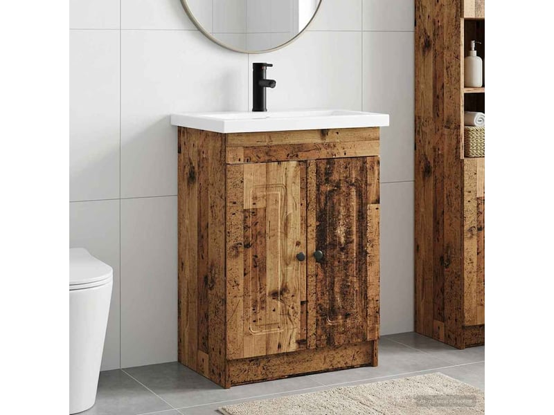  Ensemble de mobilier de salle de bain bois ancien shl7595  - Conforama B