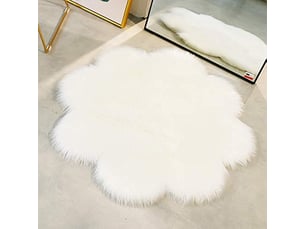 Blanc, 45 x 45cm peau de mouton synthétique,cozy sensation comme véritable laine tapis en fourrure synthétique, fluffy soft longhair décoratif