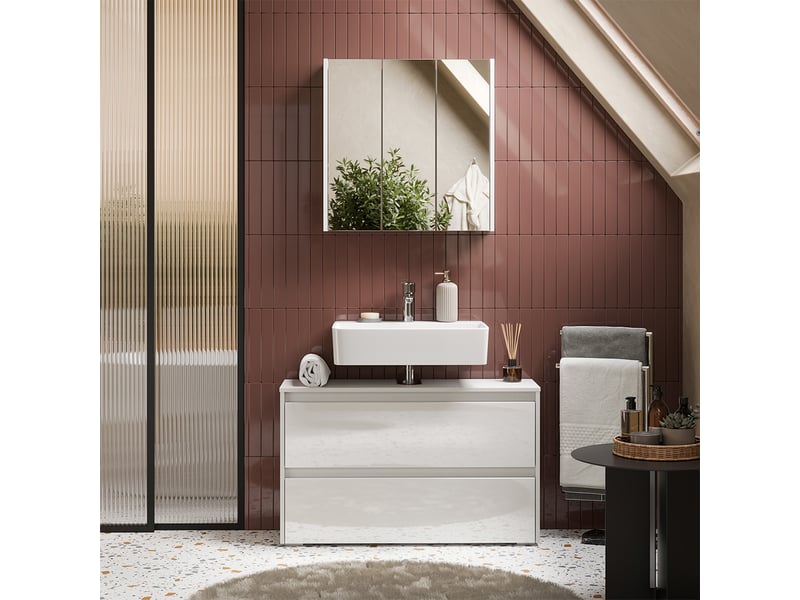  Vicco meubles bain, blanc haute brillanceblanc, 2 pièces  - Conforama C