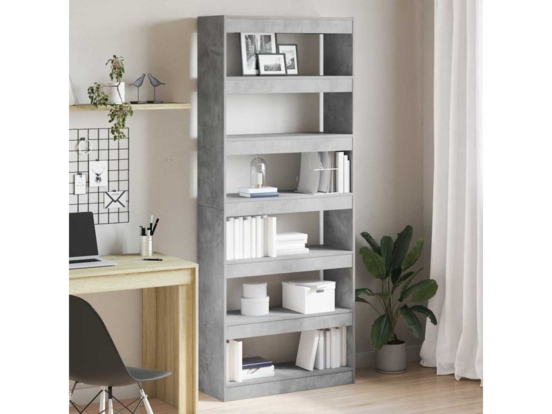  Bibliothèque 6 niveaux, armoire à livres 80 x 30 x 198 cm bois d'ingénierie shl7141  - Conforama B