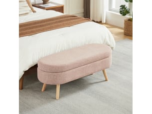 Banc de lit coffre 110x40x42 cm, rangement, banc d'entrée et bout de lit, chambre salon couloir, velours doux, rose
