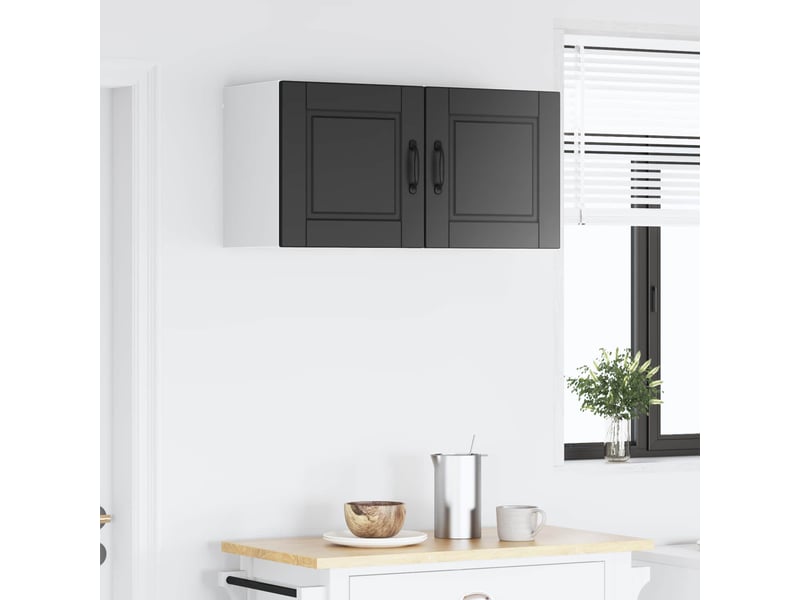  Meuble mural de cuisine | armoire de cuisine 2 pcs noir bois d'ingénierie shl5762  - Conforama D