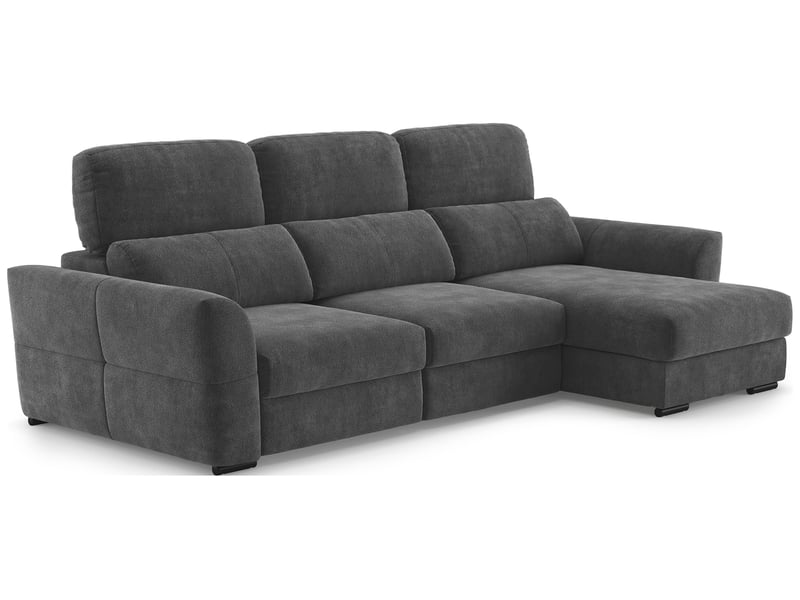 Canapé d'angle convertible réversible 3 places AUSTIN coloris gris - Conforama B