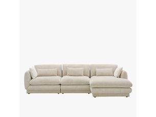 Canapé d'angle en tissu beige - angle droit