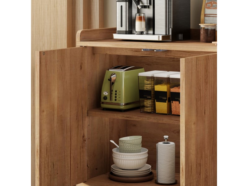  Buffet 4 portes avec étagères réglables – rangement salle à manger et séjour, 140×40×84 cm  - Conforama E