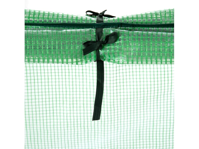  Mini-serre tunnel compacte 180 x 90 x 70 cm en métal et pe vert, 2 fenêtres zippées, pour balcon ou terrasse  - Conforama D