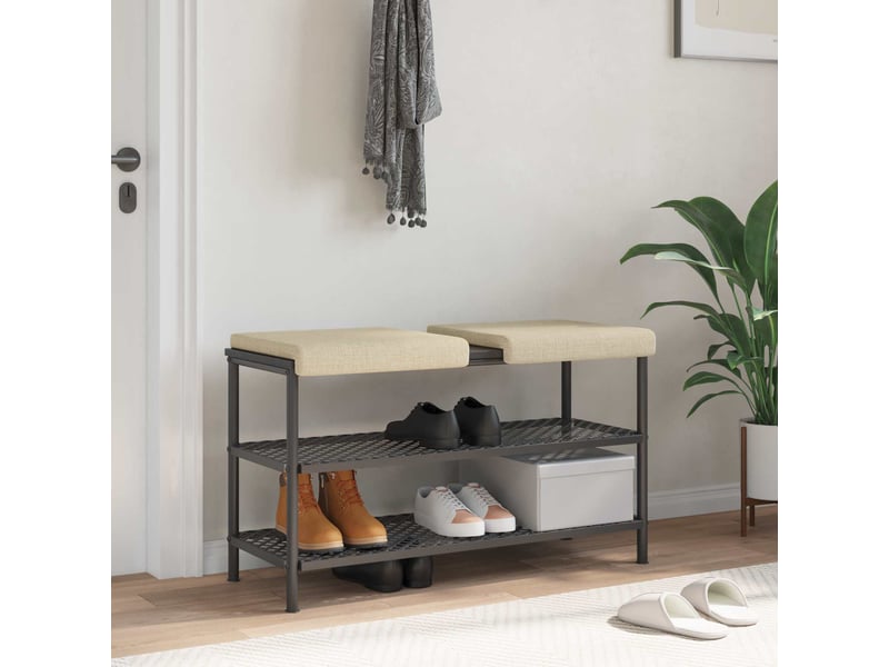  Lot de 2 coussins de banc, coussins d'assise, coussins pour chaisecanapé tissu crème profondeur 35 cm cf52502  - Conforama B