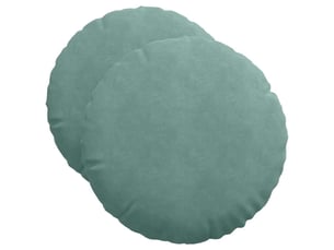 Lot de 2 coussins de siège, coussins décoratifs velours vert mer ø50 x 19 cm cf59922