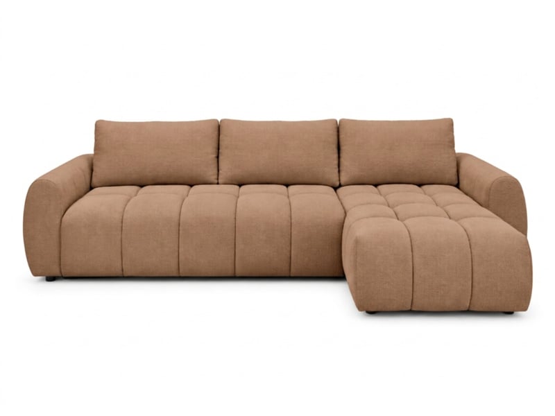  Bobochic canapé d'angle réversible convertible coffre fuji ouverture express tissu chiné orange  réversible FUJI - Conforama A