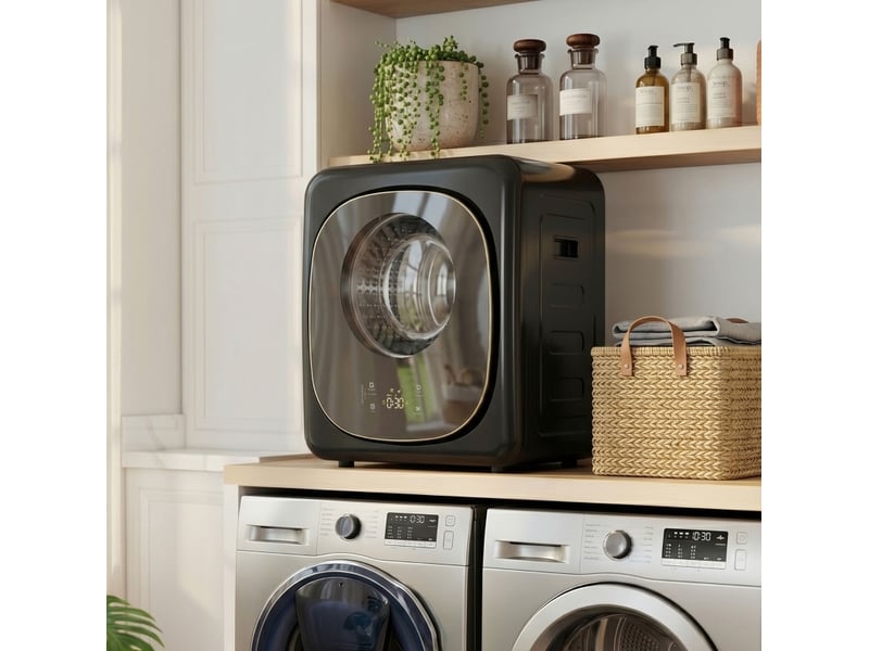 Sèche-linge à pompe à chaleur 48 x 43 x 57 cm noir en plastique, capacité 4 kg et 5 modes de séchage - Conforama D