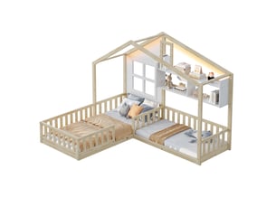Lit cabane 90x200 cm TCQPZ coloris naturel
