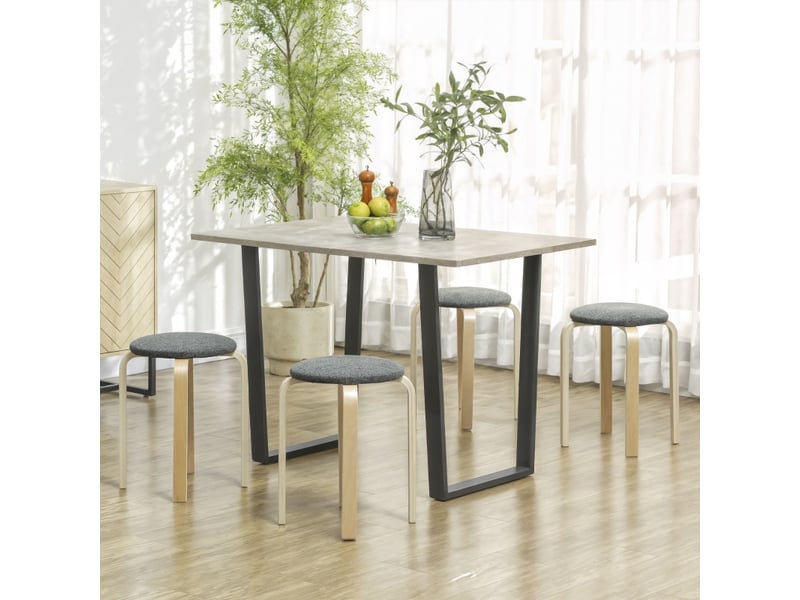  Lot de 4 tabourets de salle à manger,40x40x45 cm,empilables,tissu,gris  - Conforama B