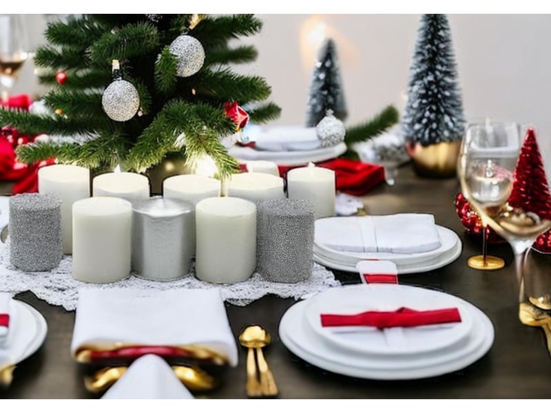  Lot de 4 bougies piliers, pour couronne de l'avent, bougies de table, en bloc - argentéblanc - 5 x 5 x 7 cm (l x l x h)  - Conforama D