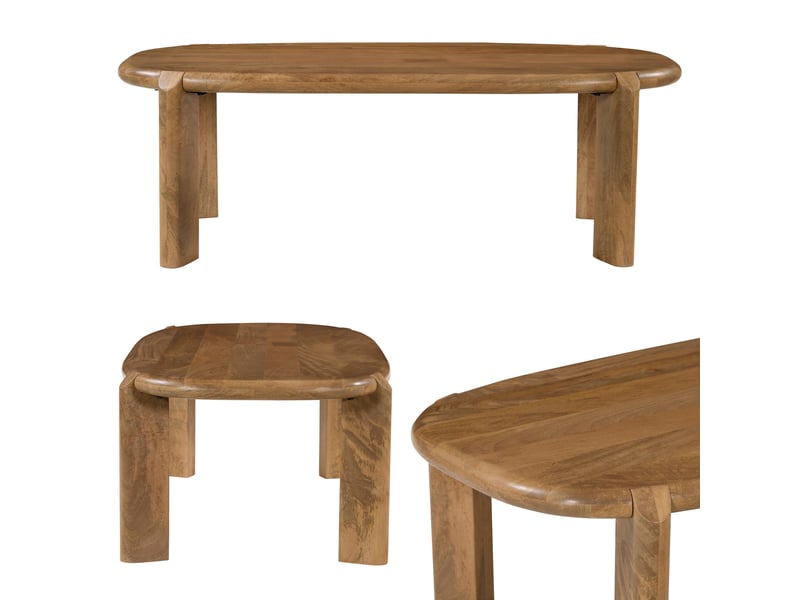  Table basse en bois de manguier massif teinte foncée 120cm suri  - Conforama C