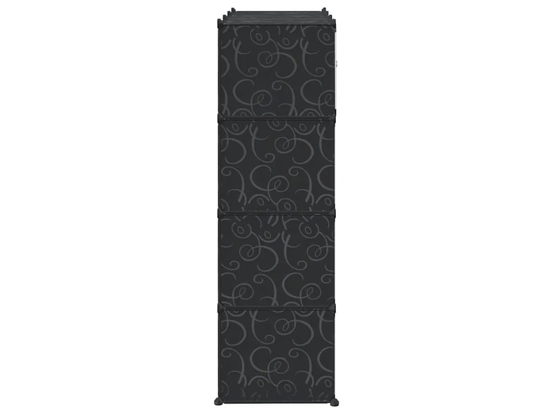  Armoire modulaire 9 compartiments pratique design chambre 109 x 36 x 143 cm en plastique noir 02_0046219  - Conforama D