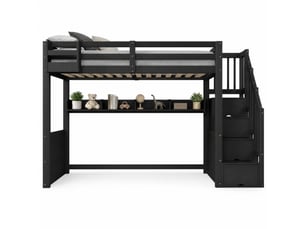 Lit mezzanine 90x200 cm <strong>MODENVIE</strong>  <strong></strong> coloris noir