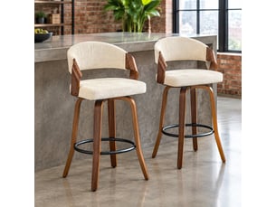 tabouret de bar <strong>STILVORA</strong> - blanc hauteur d'assise 66 cm vendu Par paire