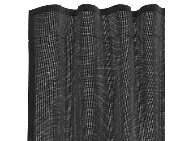  Lot de 2 rideaux en voile, voilages avec passe-tringles noir cf44477  - Conforama E
