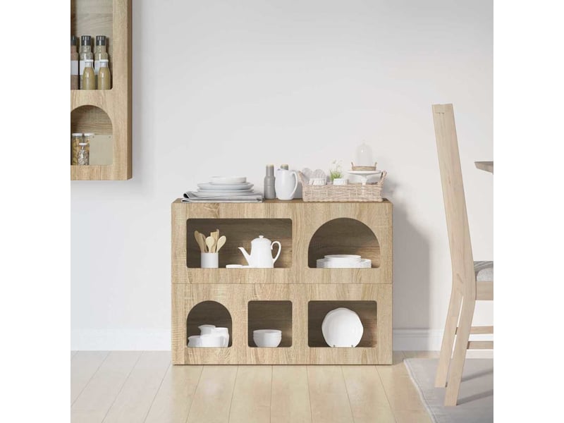  Buffet - bahut - meuble de rangement elst chêne sonoma 80,5 x 35 x 59 cm bois d'ingénierie  - Conforama D