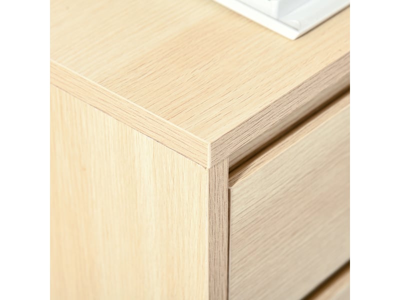 Caisson de bureau, rangement bureau sur roulettes, naturel, 4 tiroirs coulissants en bois  - Conforama W