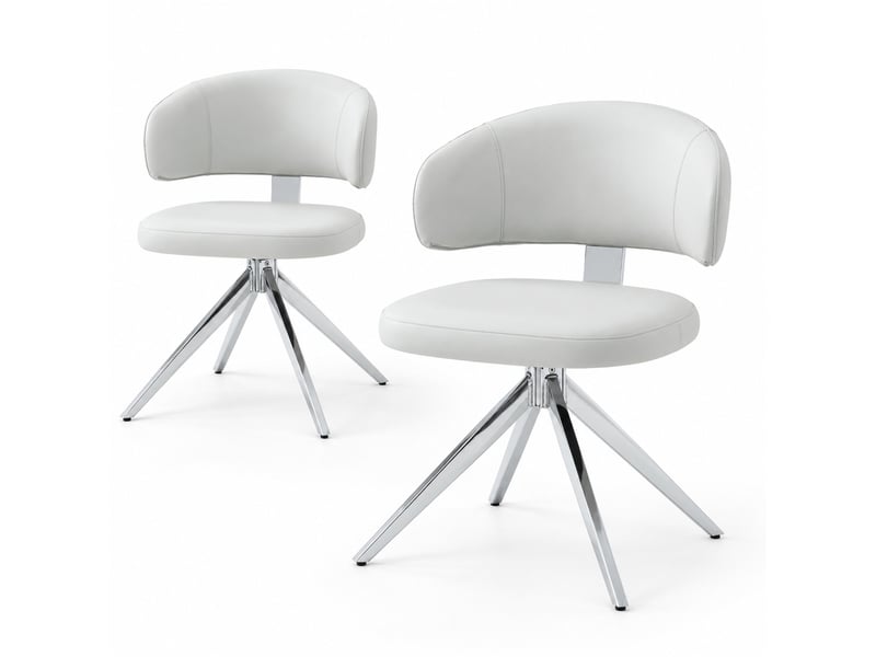  Chaise pivotante,54,5x50,5x77 cm,avec rotation à 360°,pu,gris clair  - Conforama A