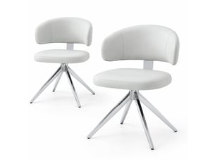 Chaise pivotante,54,5x50,5x77 cm,avec rotation à 360°,pu,gris clair