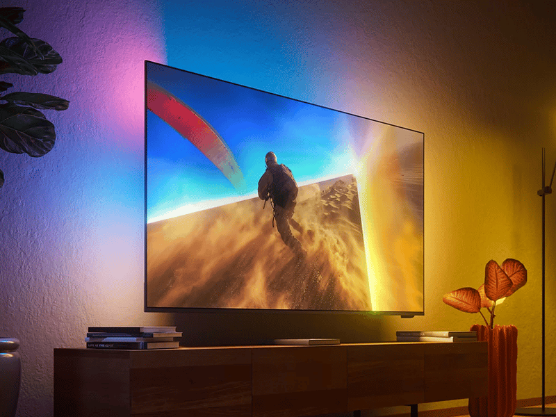  Tv qled 4k 43'' (108cm) smart tv et ambilight philips 43pqs8701-12 43PQS8701 - Conforama B