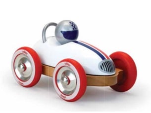 Voiture en bois roadster vintage blanc