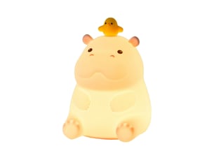 Veilleuse hippopotame led en silicone, lampe animale souple, 2 niveaux de luminosité, décoration chambre d’enfant