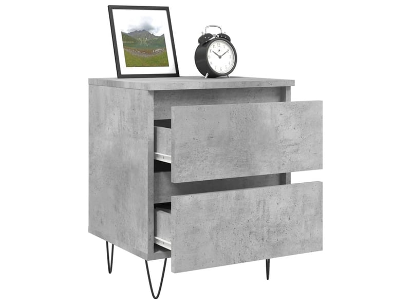  Table de chevet - cabinet de chevet - table de nuit gris béton 40x35x50 cm bois d’ingénierie  - Conforama C