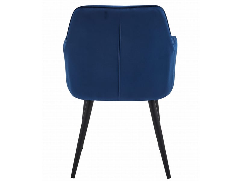  Chaise jork en velours bleu nuit avec pieds noirs  - Conforama E