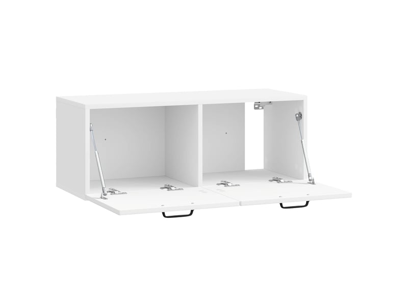  Meuble tv - banc tv - meuble de rangement mural montage mural blanc brillant 78,5 x 31 x 30 cm  - Conforama E